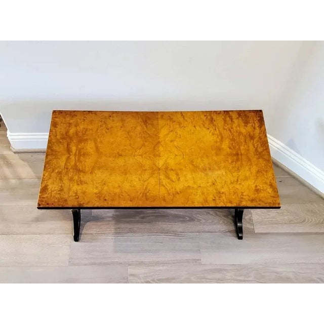 French Mid-Century Modern Burl Wood Coffee Table Maison Jansen For Sale - Image 10 of 11