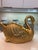 Large Hand Gilded Ceramic Swan Centerpiece Bowl Cachepot in Distressed Gold Leaf Finish For Sale - Image 11 of 16
