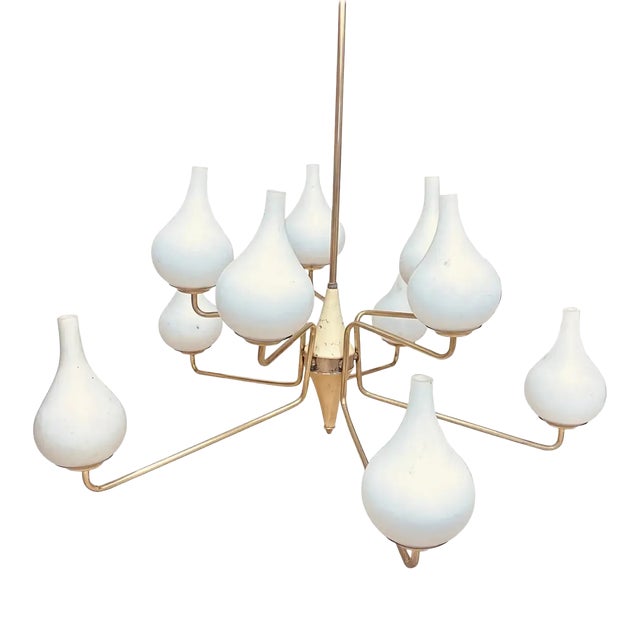 1950s Mid-Century Modern Italian Chandelier in the Manner of Arredoluce For Sale
