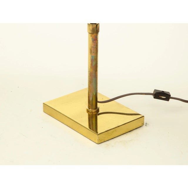 Mid-Century Modern Hansen Polished Brass Pharmacy Desk Lamp For Sale - Image 3 of 10