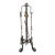 Hollywood Props House Pewter-Finish Fireplace Tool Set With Gilt Sunburst Accents For Sale