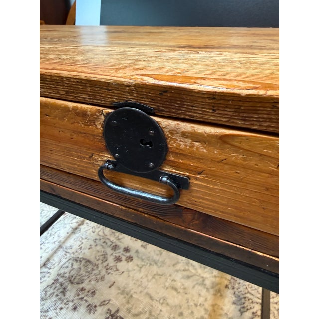 Brown Rustic Writing Desk, Vintage For Sale - Image 8 of 12
