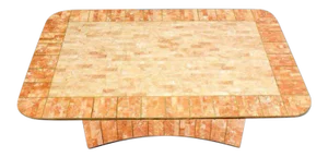 Mid-Century Modern Maitland-Smith Tessellated Stone and Brass Coffee Table