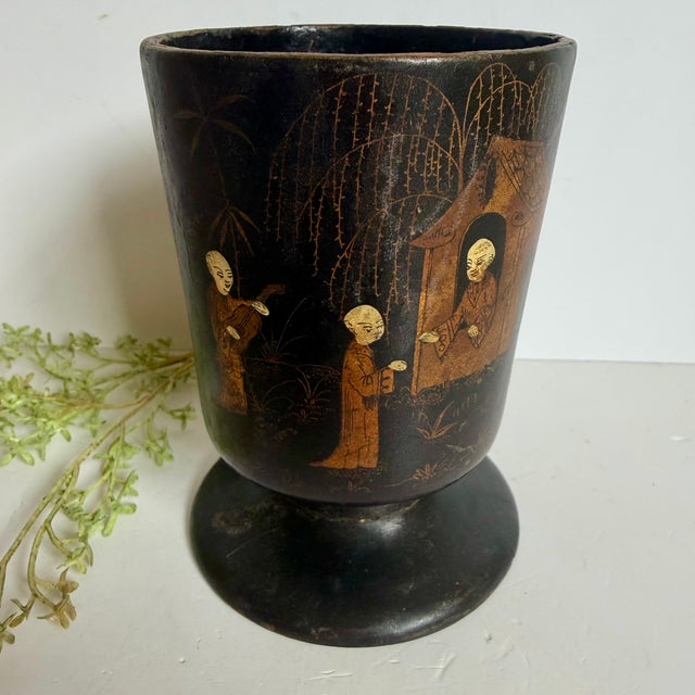 Antique Chinese Papier Mache Black Lacquered Cup For Sale In Washington DC - Image 6 of 6
