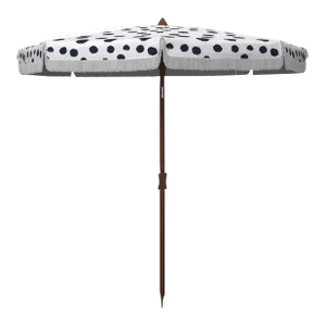 Outdoor Sydney 6.5 ft Umbrella - White/Navy Polka Dot