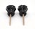 Pair of Vintage 1.125 In. Fluted Black Glass Cabinet Knobs For Sale - Image 4 of 4