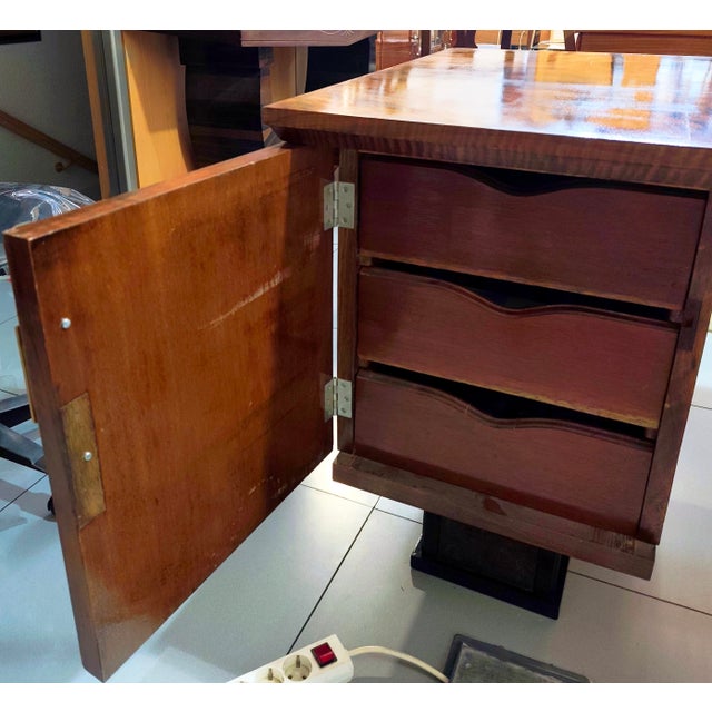 Vintage Burl Walnut Desk, 1930s For Sale - Image 4 of 17