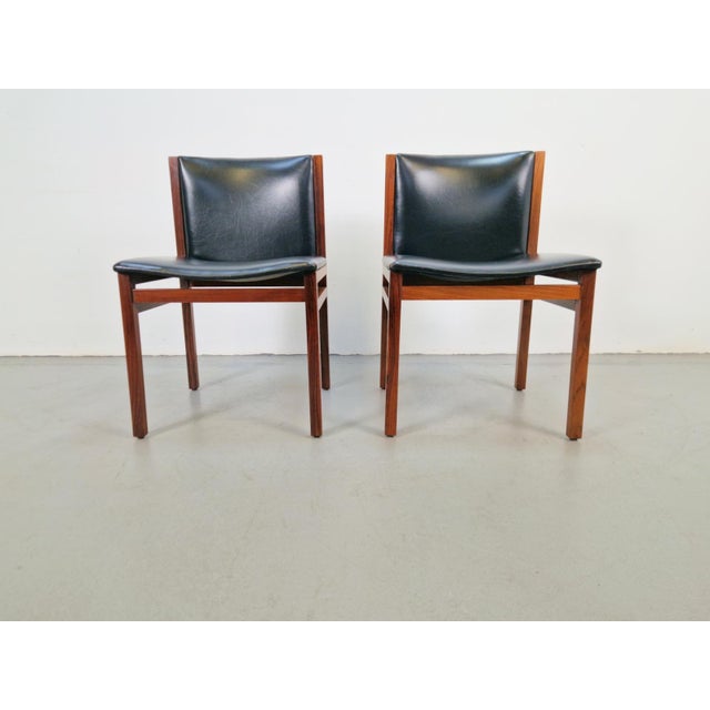 Black Vintage Rosewood Chairs by Tito Agnoli for La Linéa, Italy, 1960, Set of 2 For Sale - Image 8 of 10