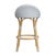Tobias 24.5 in. Seat Height Outdoor Rattan and Metal Low Back Counter Stool, White/Sky Blue Dot / Natural Rattan Frame For Sale In Chicago - Image 6 of 8