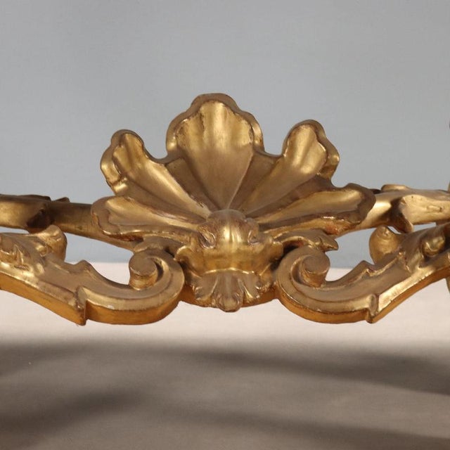 Wood Carved and Gilded Console Table For Sale - Image 7 of 11