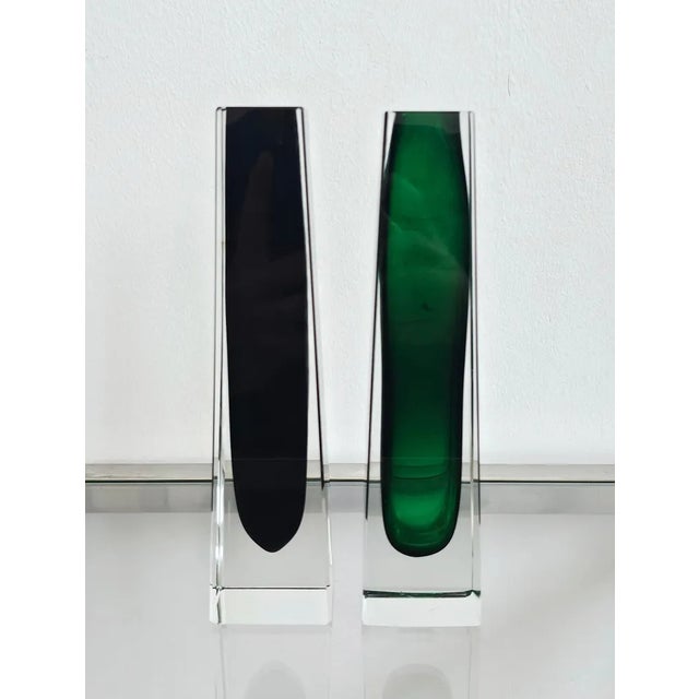 Glass Mid-Century Modern Sommerso Glass Vases, Italy, 1970s, Set of 11 For Sale - Image 7 of 11