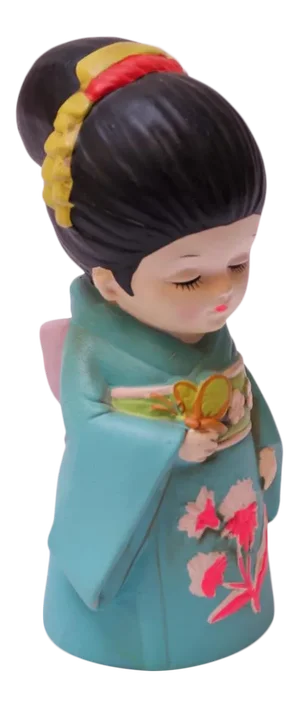 Mid-Century Japanese Paper Mache "Girl in Kimono" Bank