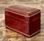 Brown Vintage Gold Embossed Leather Card Box For Sale - Image 8 of 12
