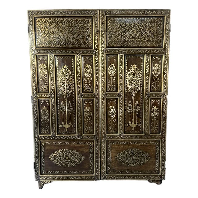1970s Mahogany Bogart Chest With Brass Inlay For Sale