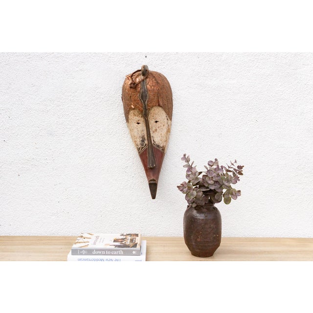 Copper Vintage Elongated Copper Face Mask For Sale - Image 8 of 8