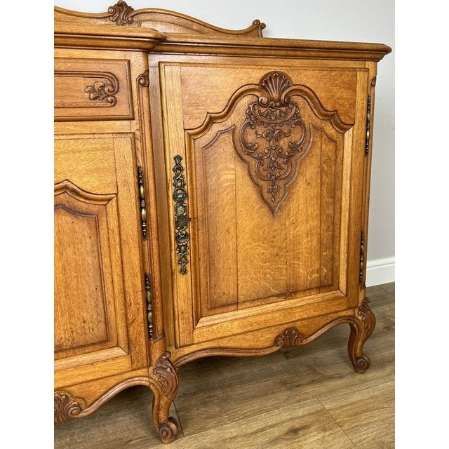 Vintage French Louis Style Oak Sideboard For Sale - Image 10 of 16