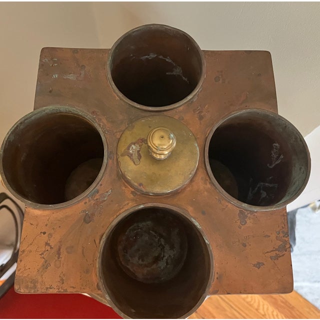 Metal 1920s Art Deco Tapered Copper Wine Cooler For Sale - Image 7 of 8
