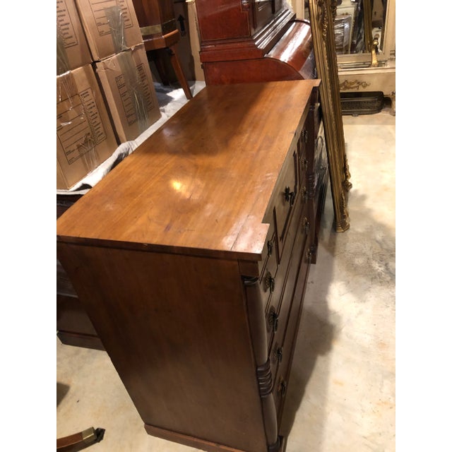 Brown Mid 1800s English Mahogany Gents Chest With Ring Pulls For Sale - Image 8 of 11
