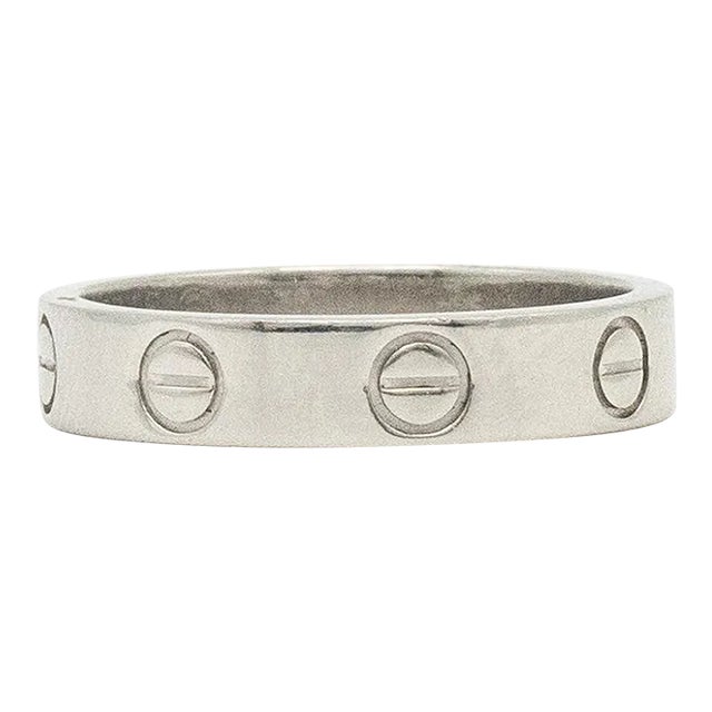 Cartier Platinum Love 3.5mm Band Ring Size 5 For Sale