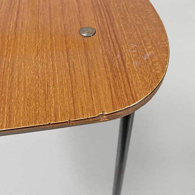 Mid-Century Modern Italian Chairs in Brown Formica and Black Metal, 1960s, Set of 6 For Sale - Image 18 of 18