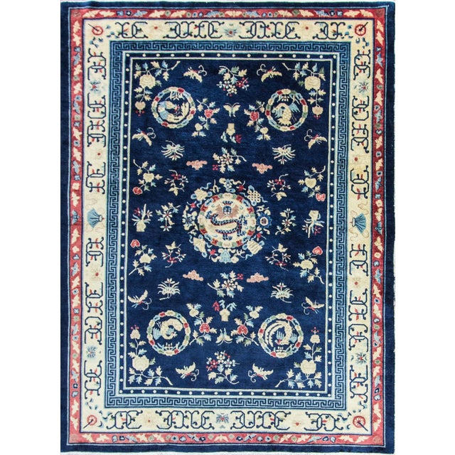 Antique Art Deco Dragon Chinese Rug For Sale