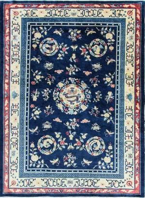 Antique Art Deco Dragon Chinese Rug