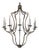 Paul Ferrante Custom Antiqued Silver Leaf 10 Bulb Hand Forged Candelabra For Sale