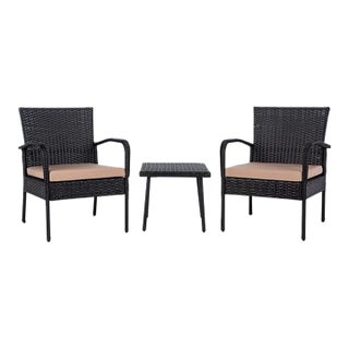 Moore 3-Piece Lounge Set, Black Frame/Beige Cushion For Sale