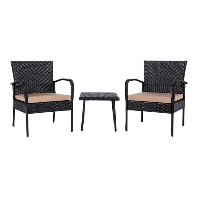 Moore 3-Piece Lounge Set, Black Frame/Beige Cushion For Sale