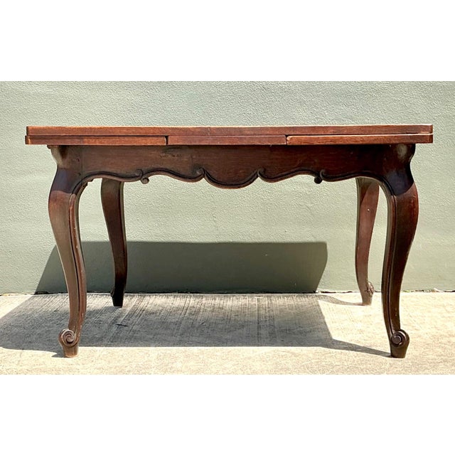 Wood Vintage Herringbone Extendable Dining Table For Sale - Image 7 of 18