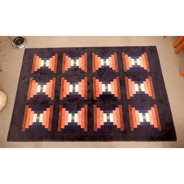 Spanish Geometric Short Pile Rug, 1970s For Sale - Image 6 of 9