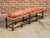 Early 19th Century Italian 1820s Walnut Bench with Red Fabric, Turned Legs and Stretchers For Sale - Image 5 of 11