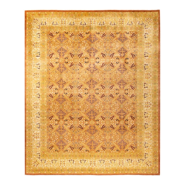 Vintage Moroccan Hand Knotted Wool Area Rug, Bronze - 8'3" X 9'10" For Sale