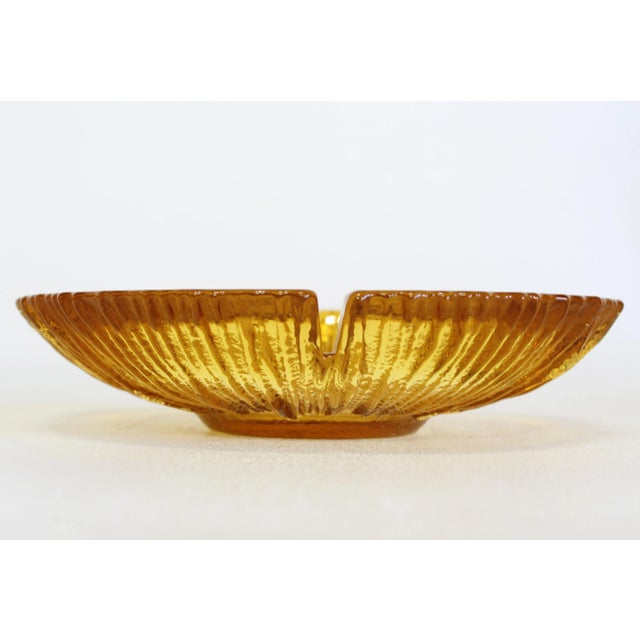 Mid-Century Modern Mid Century Amber Glass Ashtray For Sale - Image 3 of 7