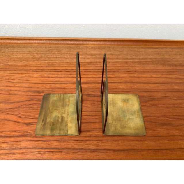 Mid-Century Art Deco Brass Bookends, Set of 2 For Sale - Image 5 of 18