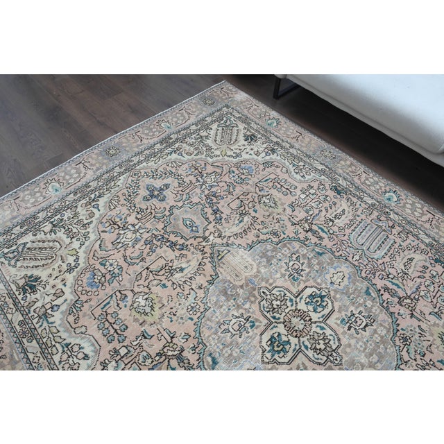 Textile 1970s Vintage Persian Handmade Wool Cotton Brown Area Rug For Sale - Image 7 of 11