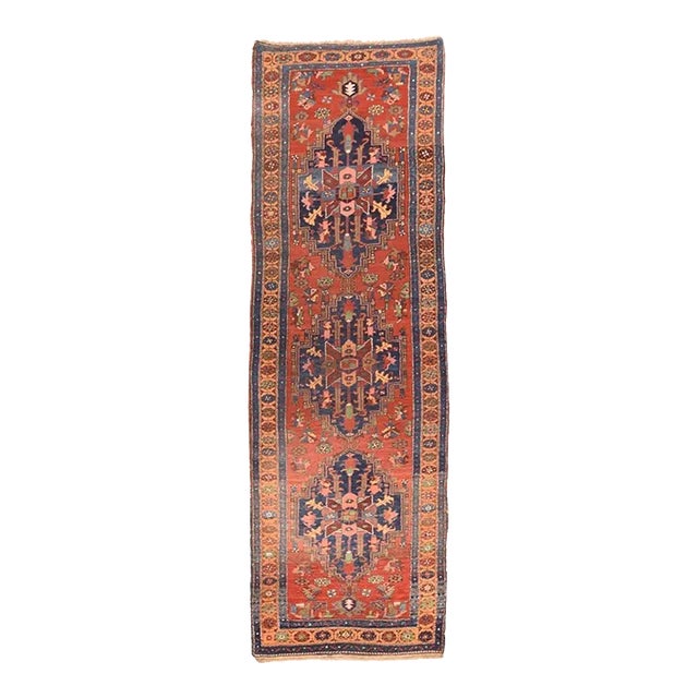 Antique Heriz Runner 3'6'' x 11' For Sale