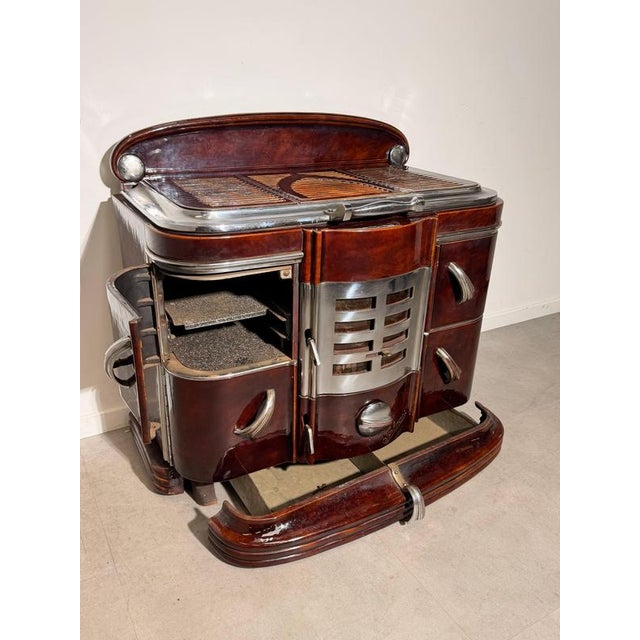 Art Deco Enamel and Chrome 4839 Stove Cooker from Fobrux For Sale - Image 3 of 9