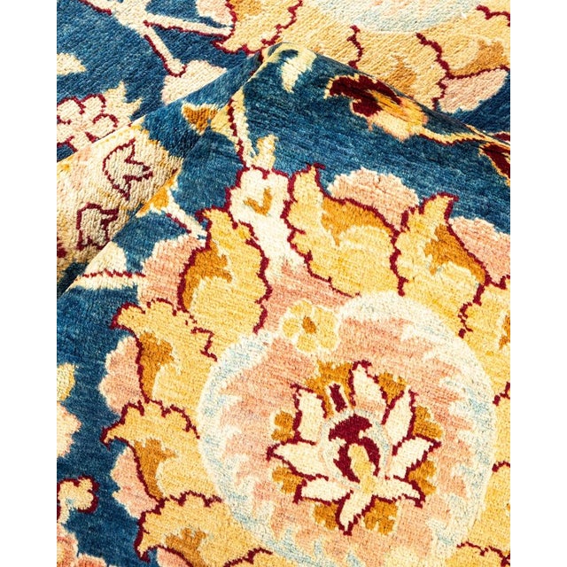 Textile Mogul, One-of-a-Kind Hand-Knotted Area Rug in Blue, 6' 1" x 8' 10" For Sale - Image 7 of 8