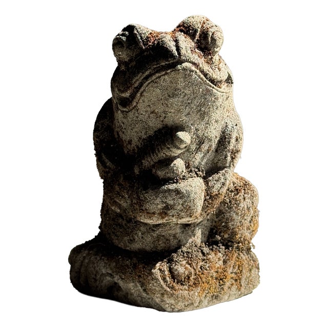Small Balinese Limestone Frog Sculpture, 1980s For Sale