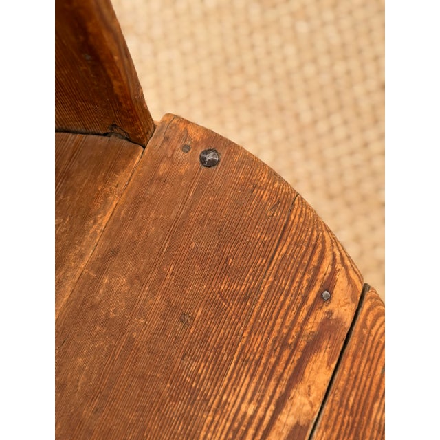 Early 19th C Swedish Kubbstol Chair, in Alpine Pine For Sale In Austin - Image 6 of 9