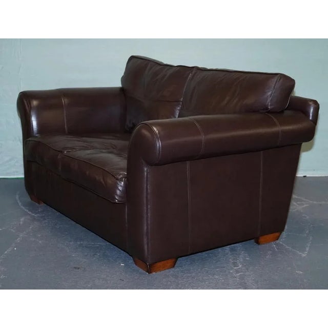 Animal Skin Vintage Duresta Sofa in Brown Leather For Sale - Image 7 of 18