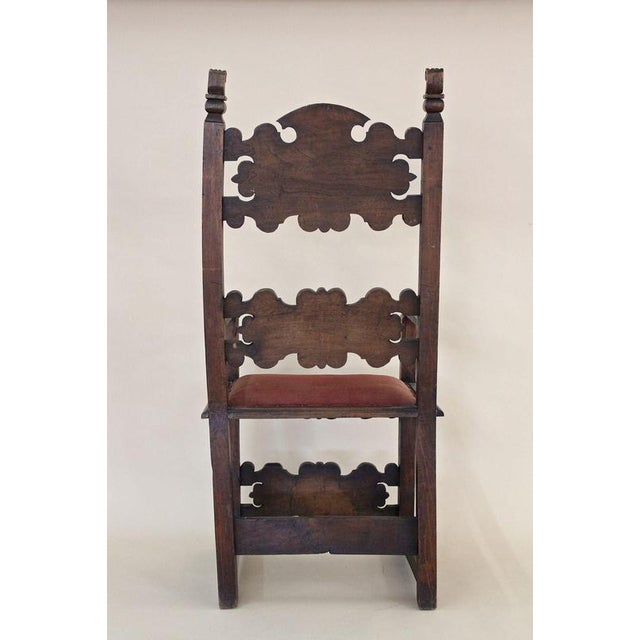 17th Century Renaissance Handcarved Nutwood Armchair, Austria For Sale - Image 12 of 18
