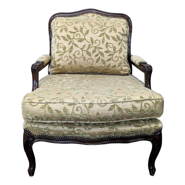 Louis XV Style Upholstered Bergère Lounge Chair For Sale