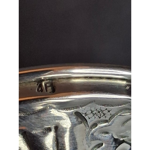 Vintage Jerusalem Solid Silver Kiddush Cup - Hand-Chased Repoussé Grapes Fish Scales For Sale - Image 16 of 17
