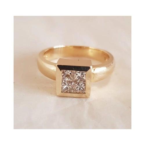 Vintage 14ct Yellow Gold Princess-Cut Diamond Four-Stone Ring, 1960s For Sale - Image 10 of 18