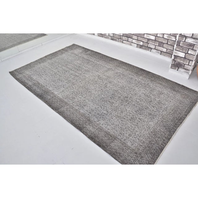 Textile Oushak Anatolian Grey Carpet For Sale - Image 7 of 10