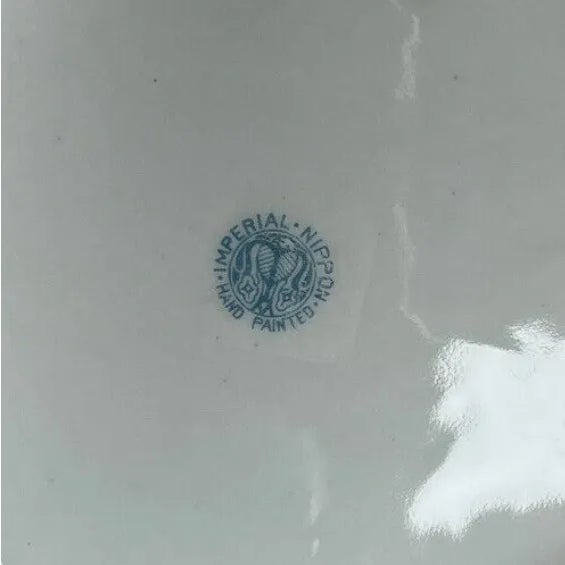 Peach Antique Imperial Nippon Hand Painted Moriage Vase with Scroll Handles For Sale - Image 8 of 8