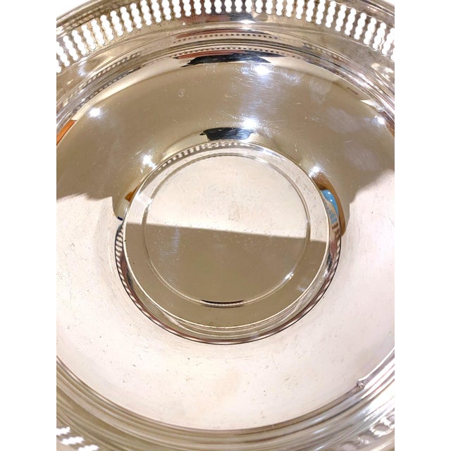 Vintage Italian Greggio .800 Silver Pierced Gallery Centerpiece Bowl Not Sterling For Sale - Image 9 of 11