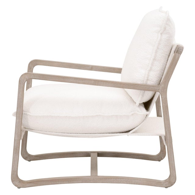 Textile Performance White Boucle Sling Hamlin Club Chair by Essentials for Living For Sale - Image 7 of 11